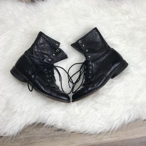 Justin black front lace boots size 7.5